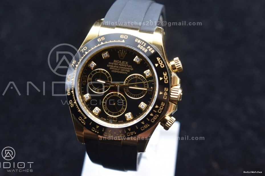 Edition Oysterflex Clean 1:1 Diamonds SA4130 116518 Strap 416 Timeless Black on Best Rubber Daytona Dial V 1231